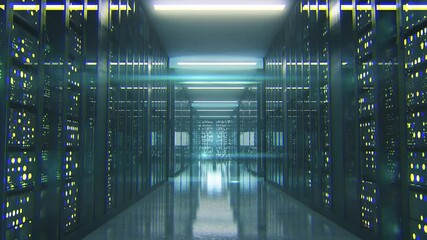 Technology big data cloud storage ai artificial intelligence data computer room - Powered by Adobe