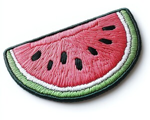 Colorful watermelon embroidered patch