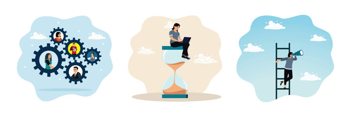 Team collaboration for success, business woman working on time,career opportunities for the future.