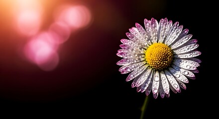 Fototapeta premium Dew Drops on a Daisy Flower.