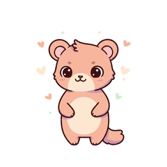 Fototapeta premium Adorable cartoon cat logo with cute playful expression, soft pastel colors, and friendly chibi style for children brand identity