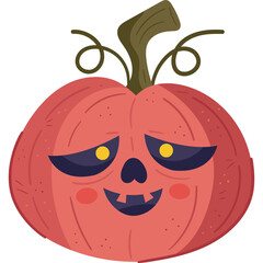 Flat style spooky Halloween pumpkin vector illustration