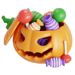 Halloween candy for Halloween 3D illustration