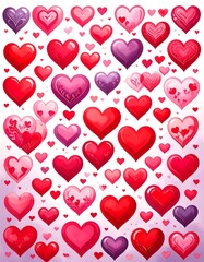 Romantic hearts pattern