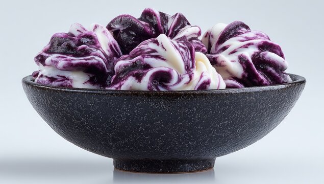 Red Cabbage Coleslaw in Dark Bowl