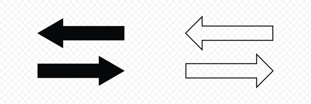 Two opposite arrows icon. transfer vector sign .vector illustration. eps 10 .
