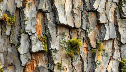 Willow tree bark texture with soft vertical lines, subtle moss patches, muted grayish