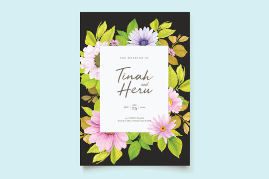 elegant floral wedding card set