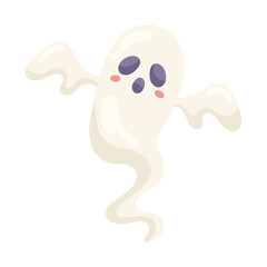 Flat style spooky Halloween ghost vector illustration