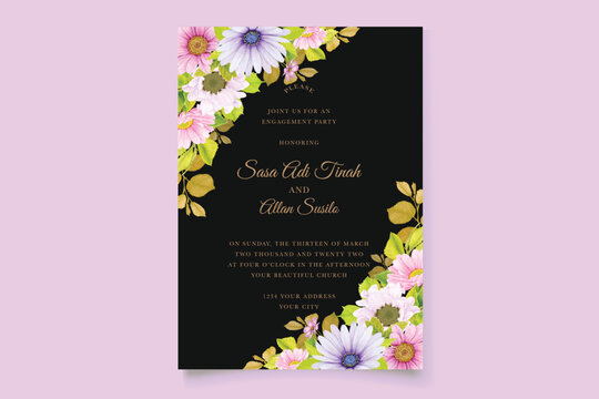 elegant floral wedding card set