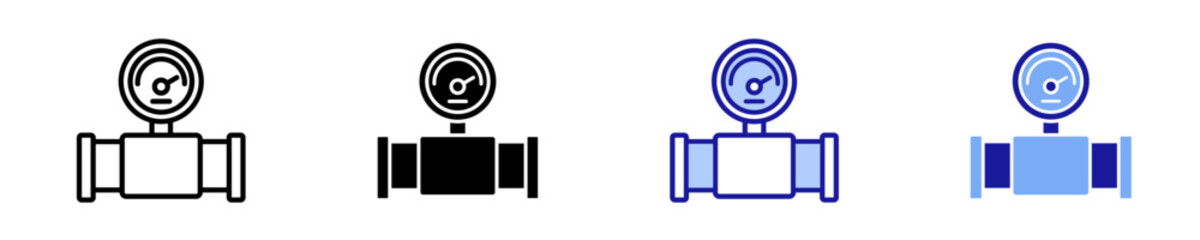 Pressure Gauge  Icon Set Multiple Style Collection

