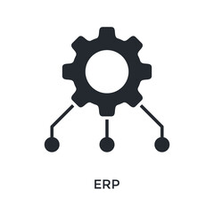 Erp Icon Glyph Style. Vector Illustration For Graphic Design