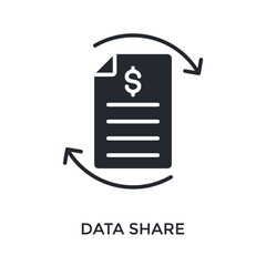 Data Share Icon Glyph Style. Vector Illustration For Graphic Design