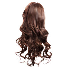 Modern Stylish women hair wig, fashionable hairstyle isolate on transparency background