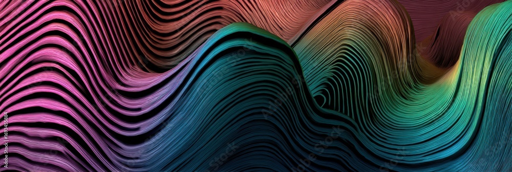 Poster exploring the intricate patterns and textures of botulinum therapy techniques in a vibrant, colorful