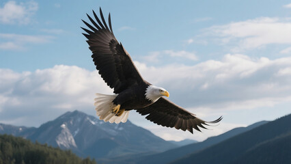 Obraz premium american bald eagle in flight