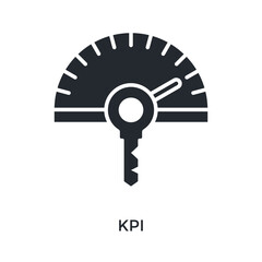 Kpi Icon Glyph Style. Vector Illustration For Graphic Design