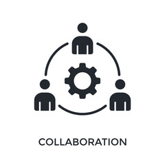 Collaboration Icon Glyph Style. Vector Illustration For Graphic Design