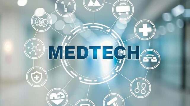 Medtech healthcare technology innovation digital network medicine hospital flows around medtech, uplifting and modern iot security medicine medtech