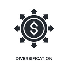 Diversification Icon Glyph Style. Vector Illustration For Graphic Design