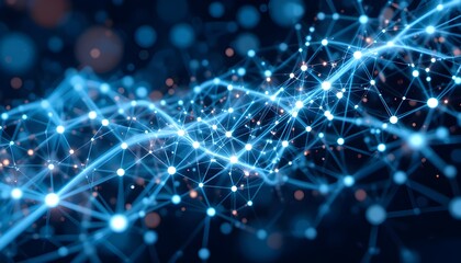 Obraz premium Vector Plexus Line Concept with Network Pattern, Abstract Geometric Structure of Polygons and Dots for Technology Design