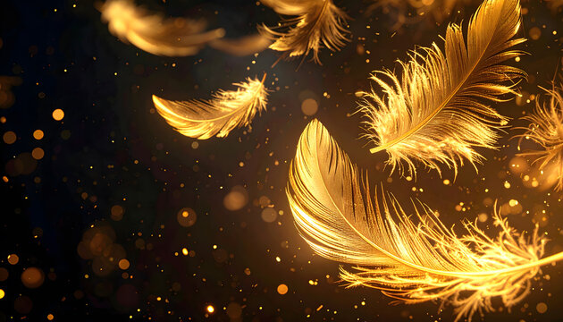 金色の羽根が舞う