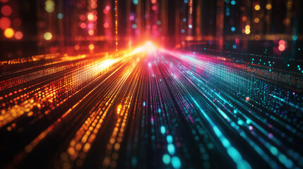 Abstract technology beam with colorful spectrum for digital design background, futuristic poster and corporate promotion cover