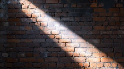 Illuminating textures: A ray of light enhancing the aged brick wall facade and the material's depth