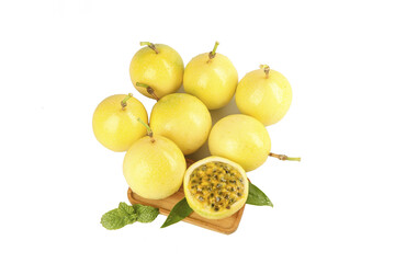 Fresh Golden Passion Fruit from Hainan Fujian China Tropical Exotic Fruit Production Display
