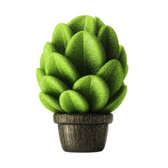 Vibrant Green Plant With Textured Leaves In A Dark Pot Isolated Transparent Background