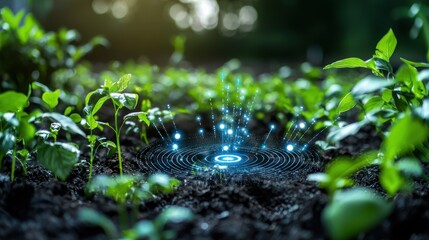 A smart irrigation system, with AI algorithms controlling water distribution based on soil conditions