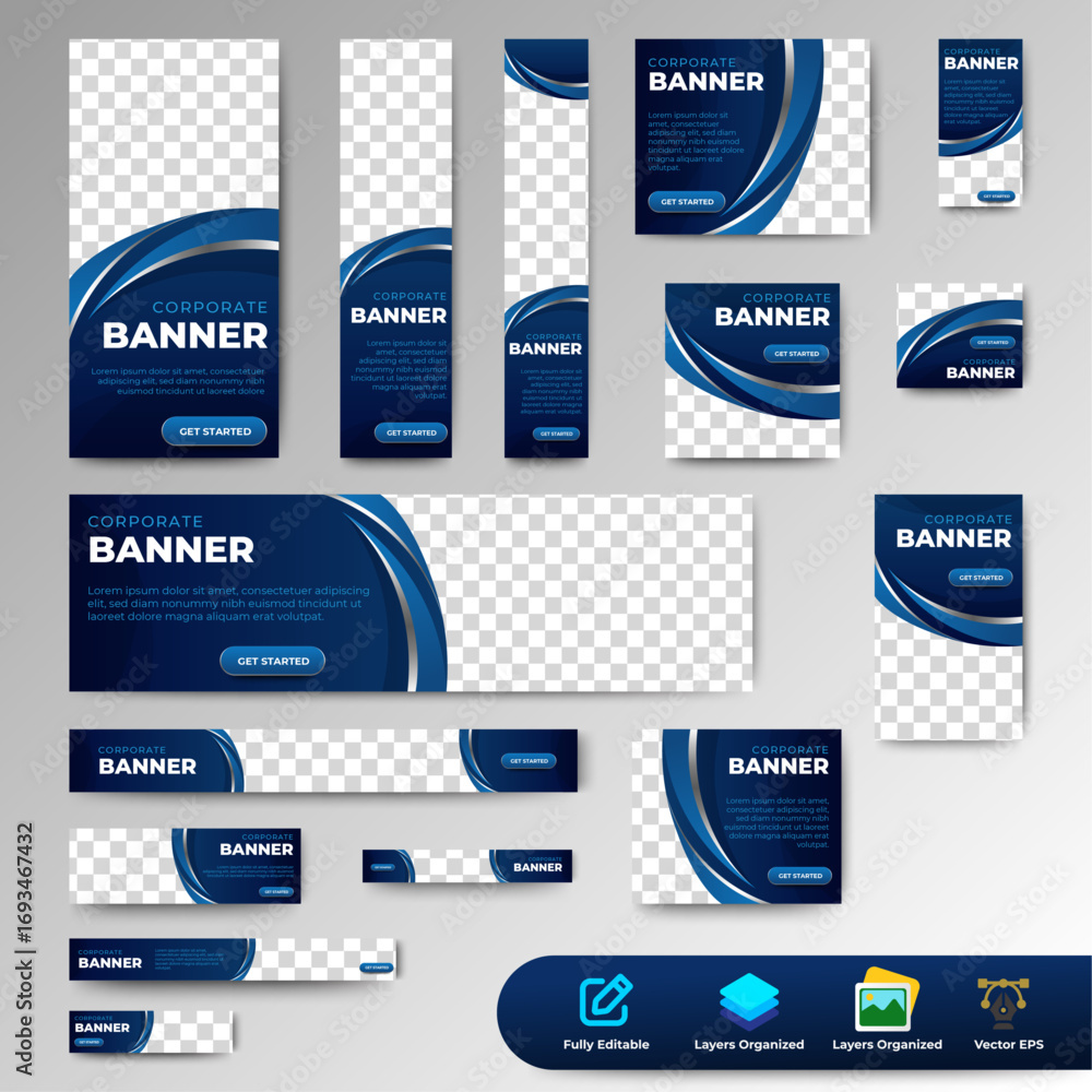 Canvas Prints set of business banners template layout design. multipurpose banners bundle and editable. vector