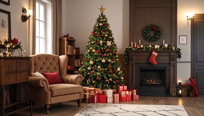 Cozy Christmas living room scene