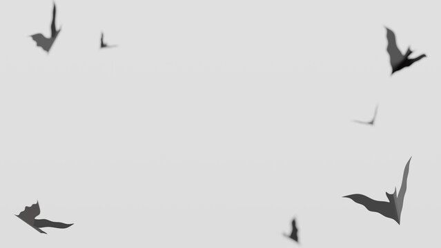 Halloween paper bat on white background. 3d rendering