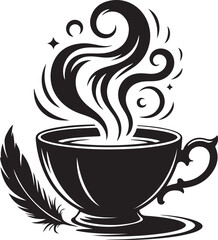 Spooky Halloween Teacup Silhouette Vector