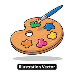 Artist's Palette with Paintbrush Vibrant Colors Ready to Create