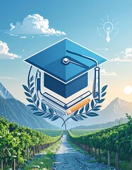 Graduation path through vineyards