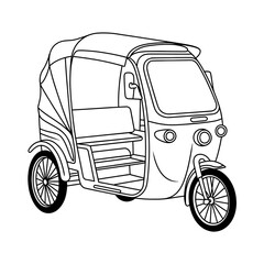 A electric rickshaw illustration vector style coloring