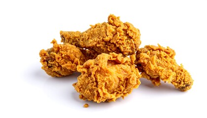 Crispy fried chicken pieces