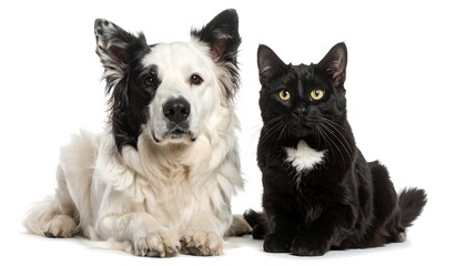 Obraz premium Dog and cat, side by side