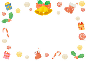 水彩で描いたクリスマスイラスト
