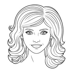 A party wig illustration vector style coloring