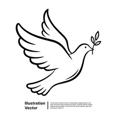 Dove of Peace A Symbol of Hope and Harmony in Vector Illustration Art