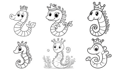Coloring Page for 3-Year-Old Kids – A Silly Seahorse, Easy and Fun Line Art Drawing for Early Learning and Creativity