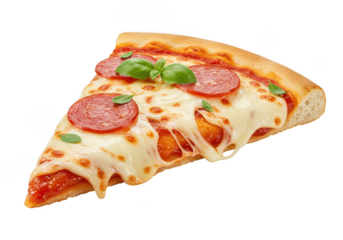 Delicious pepperoni and cheese pizza slice drooling melted mozzarella food photography