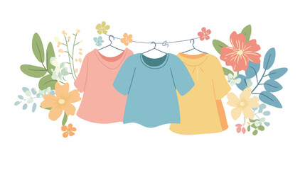 Simple Vector Illustration with Clothes – Minimalist Apparel Icons Depicting Fashion Outfits, Casual Wear, and Clothing Elements for Modern Design Projects