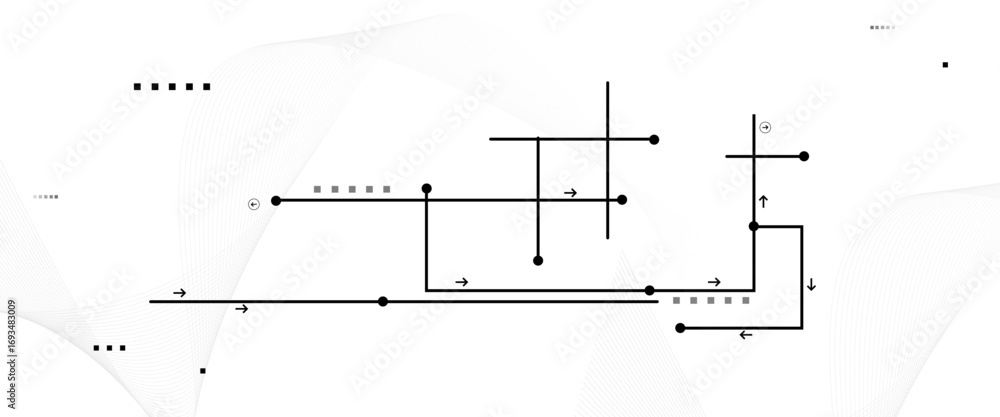 Poster vector connected lines and dots.