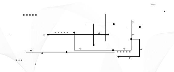 Vector Connected lines and dots.