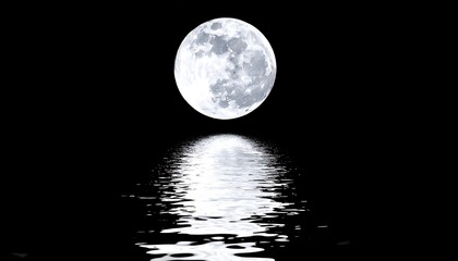 Full moon reflecting on water