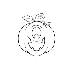 Jack o lantern pumpkin with 1 eye and 4 teeth Halloween clip art